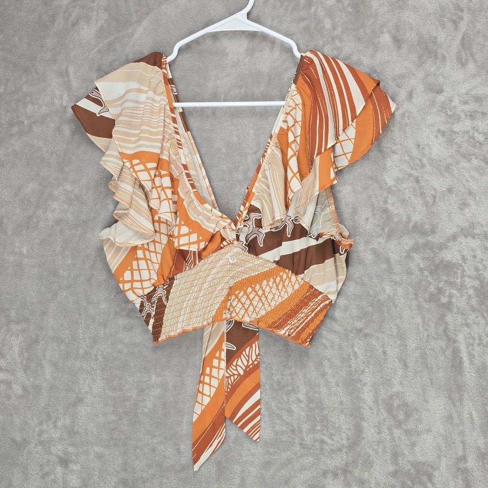 Missing Polynesia Womens Geometric Print Smocked … - image 8